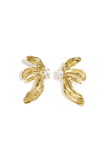 Boucles d'oreilles puces en acier inoxydable, motif floral, collection Simple Simple, bijoux pour femmes