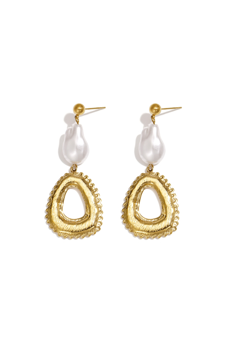 Boucles d'oreilles pendantes en acier inoxydable, forme elliptique, collection décontractée et simple, bijoux pour femmes