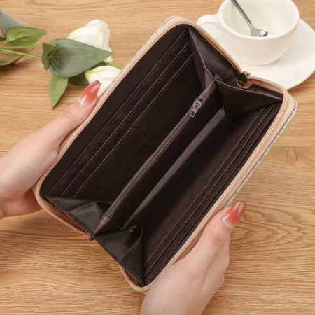 Portefeuilles et porte-cartes carrés pour femmes, style décontracté, imprimé léopard à sequins, dégradé de couleurs, en PVC. 2