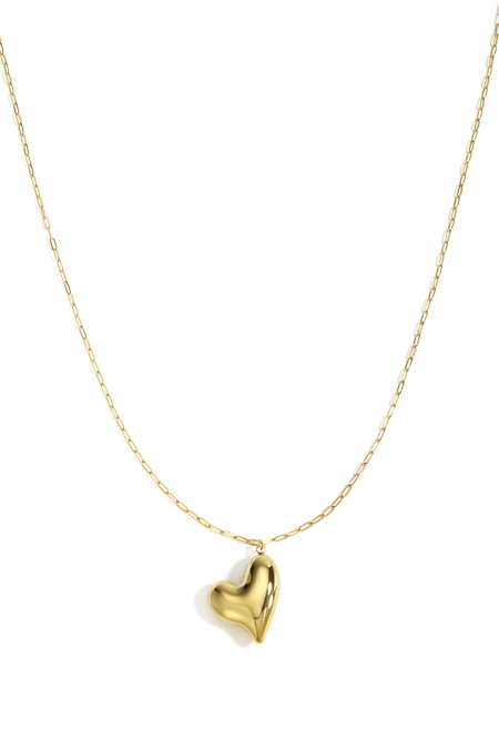 Colliers longs en acier inoxydable, style cœur, décontracté, simple, pour femme