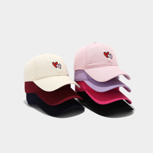 Casquette De Baseball Décontractée En Coton Uni Couleur Cœur, Série Simple h5 Image2