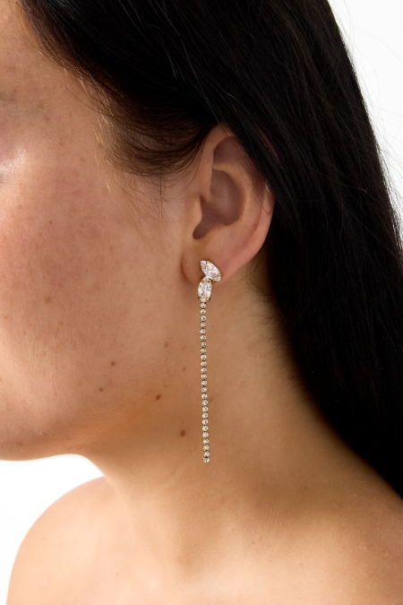 Boucles d'oreilles pendantes en acier inoxydable, chaîne, collection Simple Daily Simple, bijoux pour femmes 2