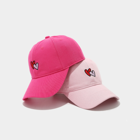 Casquette de baseball décontractée en coton uni couleur cœur, série simple