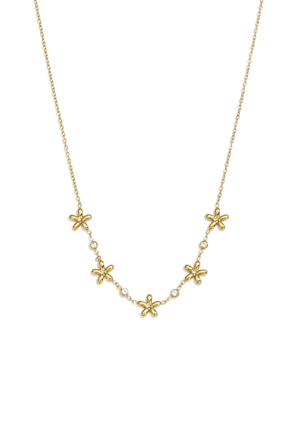Colliers Pendentifs En Acier Inoxydable Plaqué Or 14 Carats, Collection Fleur Simple Daily Simple, Bijoux Pour Femmes 