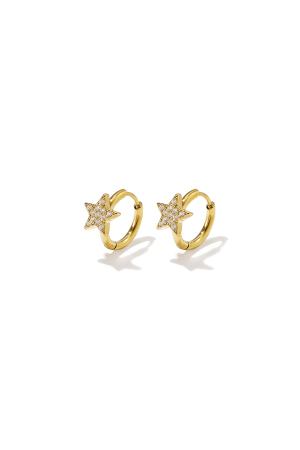 Boucles D'Oreilles Créoles En Acier Inoxydable, Collection Étoile Simple Daily Simple, Bijoux Pour Femmes h5 