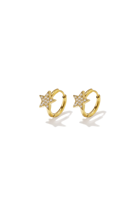 Boucles d'oreilles créoles en acier inoxydable, collection Étoile Simple Daily Simple, bijoux pour femmes