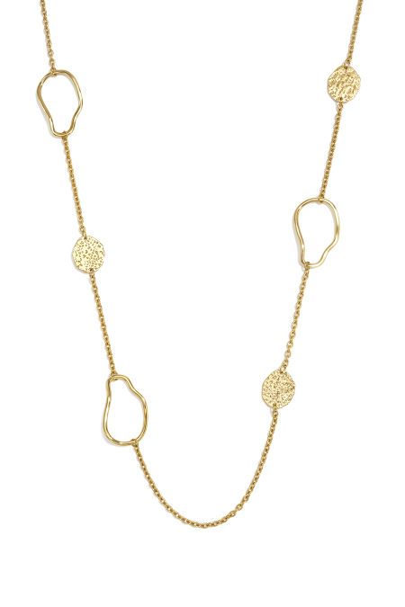 Collier long en acier inoxydable, forme irrégulière, collection Simple Daily Simple, bijoux pour femmes