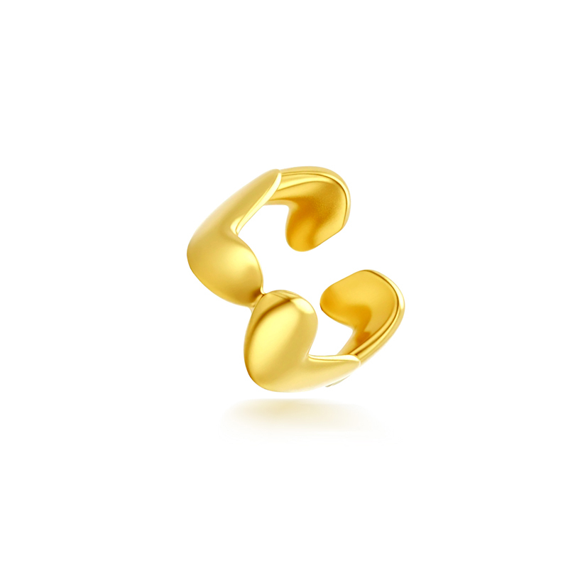 Boucles D'Oreilles Manchette D'Oreille Pour Femme, En Acier Inoxydable, Couleur Or, Motif Cœur, Série Simple