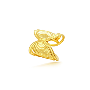 Boucles D'Oreilles Manchette Pour Femmes, Motif Fleur Et Feuille, En Acier Inoxydable Étanche, Couleur Or h5 