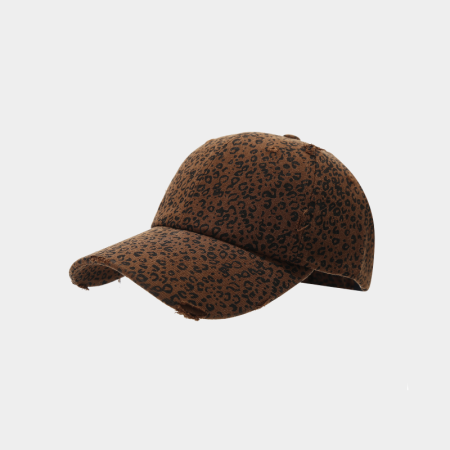 Casquette de baseball rétro en coton à imprimé léopard Simple Series