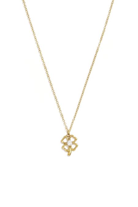 Colliers pendentifs en acier inoxydable plaqué or 14 carats, collection Clover Casual Simple, bijoux pour femmes