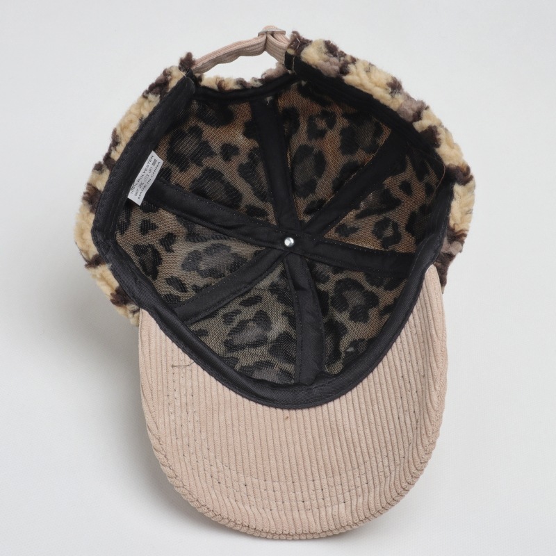 Casquette De Baseball Rétro En Velours Côtelé À Imprimé Léopard Simple Series Image5