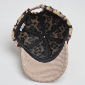 Casquette De Baseball Rétro En Velours Côtelé À Imprimé Léopard Simple Series h5 Image5