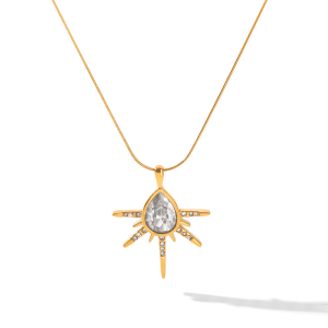 Colliers Pendentifs Pour Femmes En Acier Inoxydable, Couleur Or, Zircon, Forme Irrégulière, Collection Simple Series Daily h5 