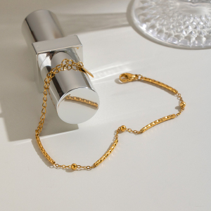 Bracelets À Maillons Pour Femmes, En Acier Inoxydable Étanche, Couleur Or h5 Image3