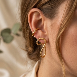 Boucles D'Oreilles Puces Pour Femmes, En Acier Inoxydable, Étanches, Couleur Or, Forme Irrégulière h5 Image2