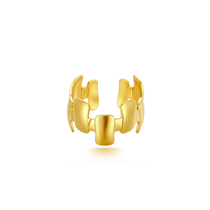 Boucles D'Oreilles Manchette Pour Femme, Forme Géométrique Simple En Forme De Cœur Et De Fleur, En Acier Inoxydable Étanche, Couleur Or h5 