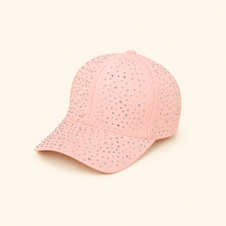 Casquette de baseball décontractée en coton uni avec strass, collection Simple Series