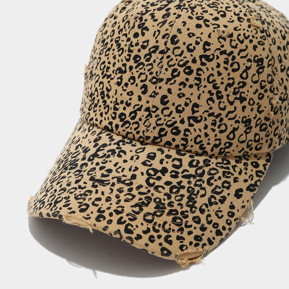 Casquette De Baseball Rétro En Coton À Imprimé Léopard Simple Series h5Image4