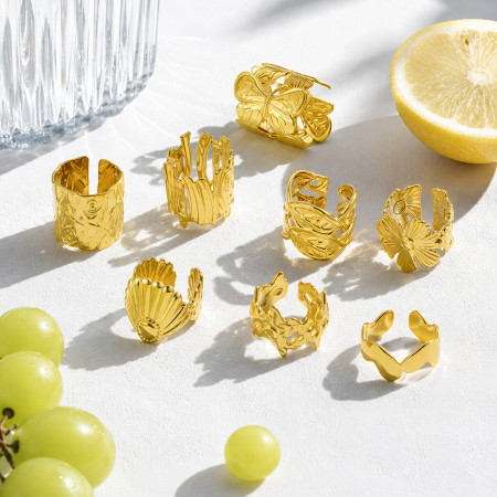 Boucles d'oreilles manchette d'oreille pour femme, en acier inoxydable, couleur or, motif cœur, série Simple