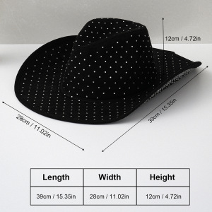 Chapeaux Bob Bohèmes Ethniques Unis En Polyester Ornés De Strass h5 Image5