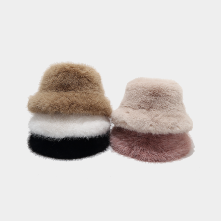 Chapeaux bob unis en imitation fourrure de la série Simple 2
