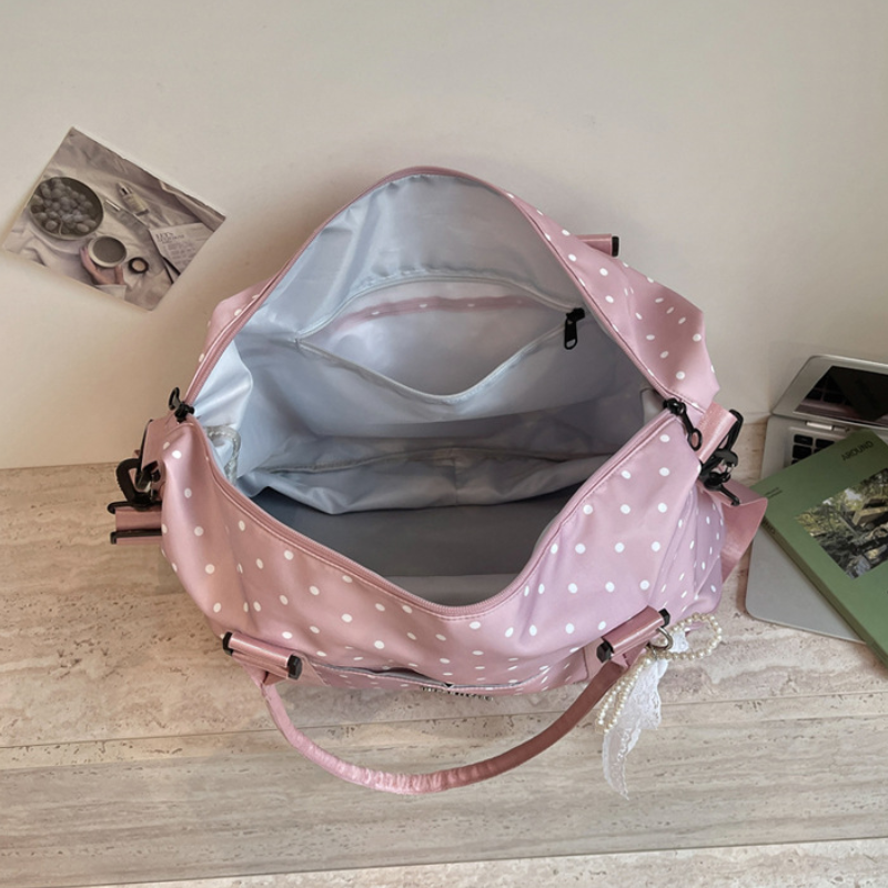 Sacs De Sport Et De Voyage Pour Femmes, Style Sportif, Uni, À Pois, En Polyester, De Style Est-Ouest Image9