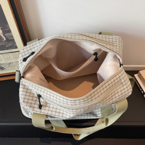 Sacs De Sport Et De Voyage Carrés Pour Femmes, Style Décontracté, Sans Couleur Unie, En Tissu À Carreaux h5 Image7