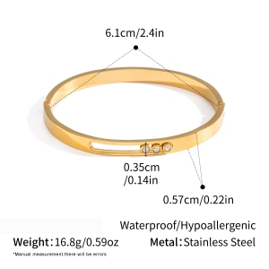 Bracelets Pour Femmes En Acier Inoxydable Étanche Couleur Or Avec Strass h5 