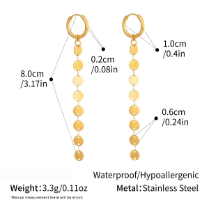 Boucles D'Oreilles Pendantes Pour Femmes, En Acier Inoxydable Imperméable, Couleur Or, Avec Pompon h5