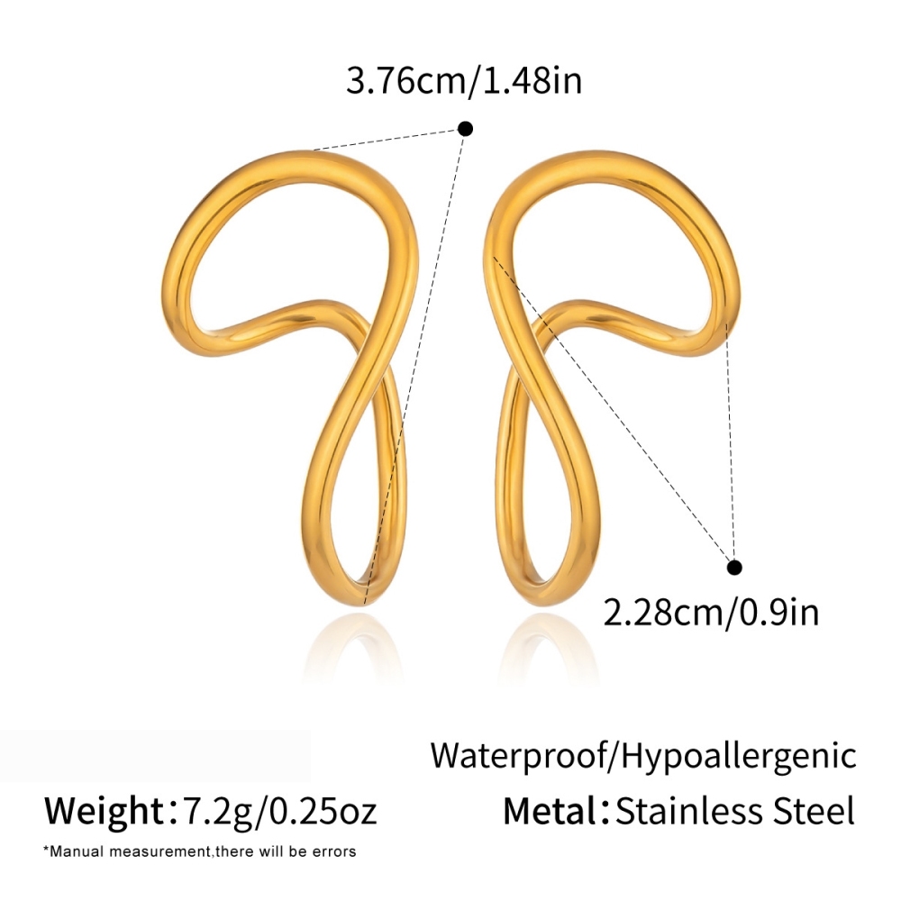 Boucles D'Oreilles Puces Pour Femmes, En Acier Inoxydable, Étanches, Couleur Or, Forme Irrégulière