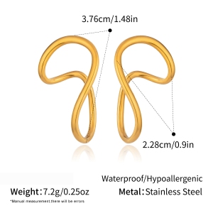 Boucles D'Oreilles Puces Pour Femmes, En Acier Inoxydable, Étanches, Couleur Or, Forme Irrégulière h5