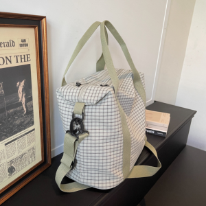 Sacs De Sport Et De Voyage Carrés Pour Femmes, Style Décontracté, Sans Couleur Unie, En Tissu À Carreaux h5 Image4