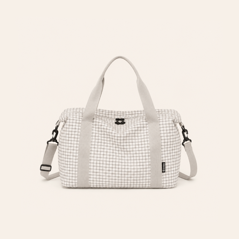 Sacs De Sport Et De Voyage Carrés Pour Femmes, Style Décontracté, Sans Couleur Unie, En Tissu À Carreaux h5Image2