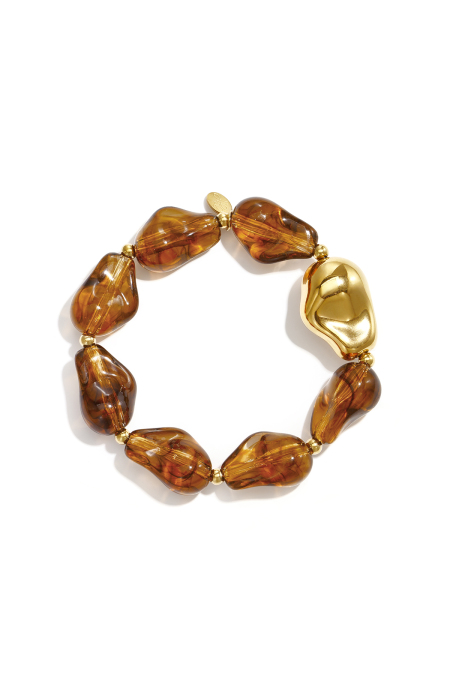 Bracelets en acier inoxydable à perles, forme irrégulière, collection décontractée et simple pour femmes