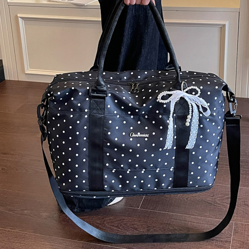 Sacs De Sport Et De Voyage Pour Femmes, Style Sportif, Uni, À Pois, En Polyester, De Style Est-Ouest Image5