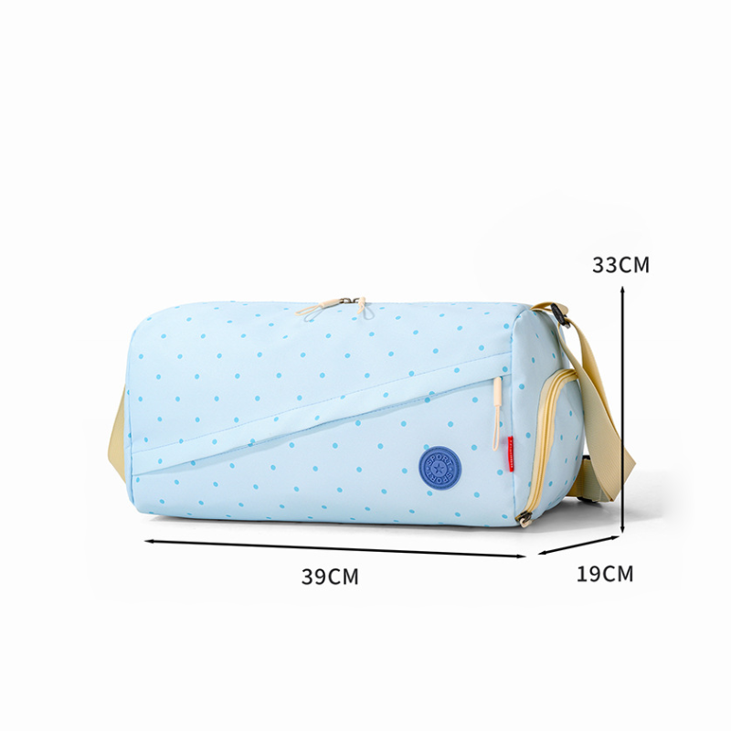 Sacs De Sport Et De Voyage Ronds Pour Femmes, En Polyester Imprimé À Pois Unis, Style Décontracté h5Image5