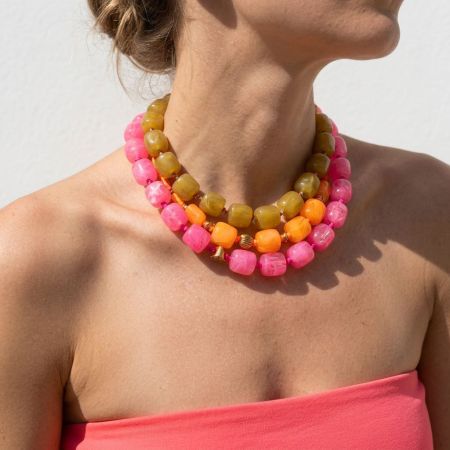 Colliers de perles tissées en acrylique pour femmes, collection Simple Series Daily Beads