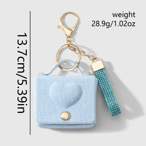 Breloques De Sac En Polyester À Chaîne Unie En Forme De Cœur, Collection Simple Series Daily Heart h5 Image2