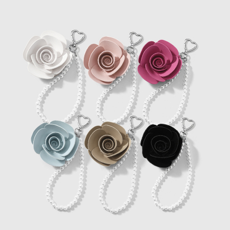 Breloques pour sac en PU de la série Simple Daily Flower Beads