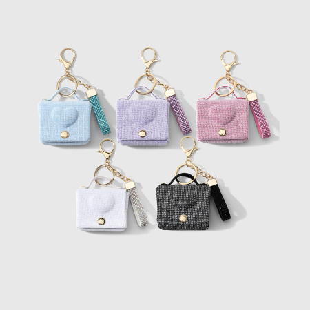 Breloques de sac en polyester à chaîne unie en forme de cœur, collection Simple Series Daily Heart