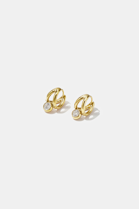 Boucles d'oreilles créoles en acier inoxydable, forme irrégulière, collection Simple Daily Simple, bijoux pour femmes