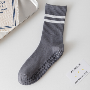 Chaussettes De Yoga Mi-Mollet À Rayures Sportives Et Rebond Léger h5