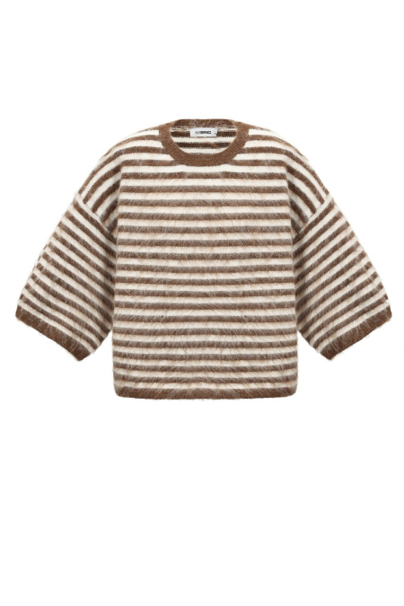 Pulls en maille de polyester à rayures, vêtements décontractés automne/hiver 2