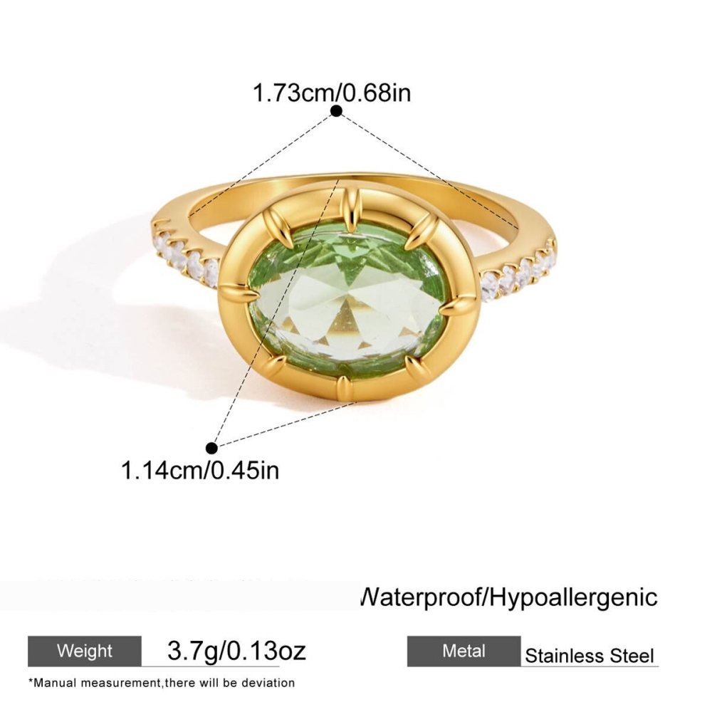 Bagues Pour Femmes En Acier Inoxydable Doré, Étanches, De Forme Géométrique Élégante Et Serties De Zircon, Collection Luxueuse. 