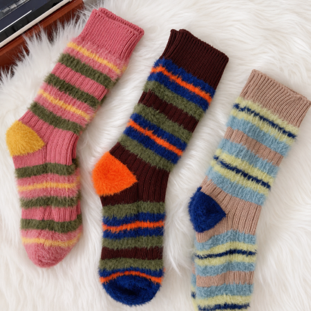 Chaussettes mi-mollet à rayures basiques Slight Bounce