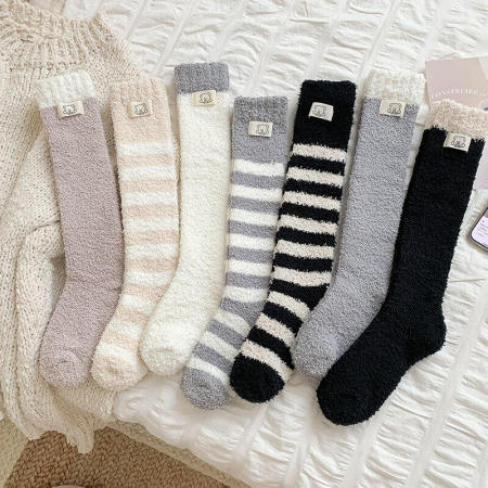 Chaussettes hautes à rayures basiques