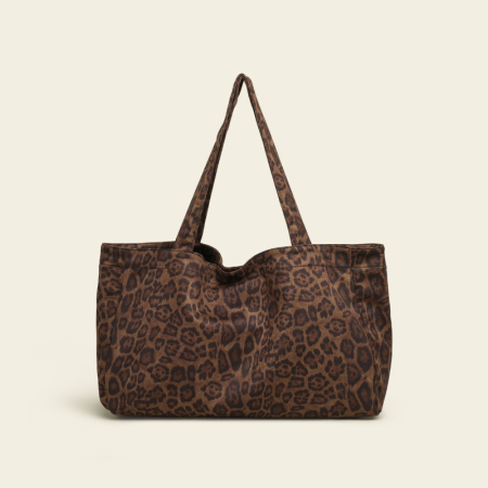 Sacs cabas femme en toile à imprimé léopard, style décontracté