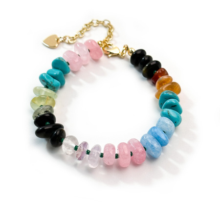 Bracelets de perles ethniques bohèmes en perles, pierres naturelles et cristaux pour femmes 2