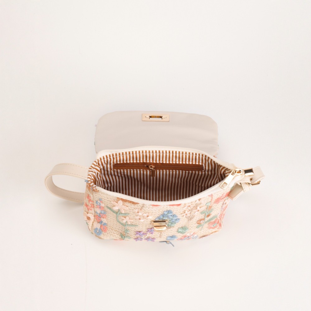 Sacs À Bandoulière Carrés Pour Femmes, Style Décontracté, Brodés De Fleurs Et Tissés En Raphia. Image3